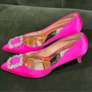 Badgley Mischka Fuchsia Heels with Silver Embellishments